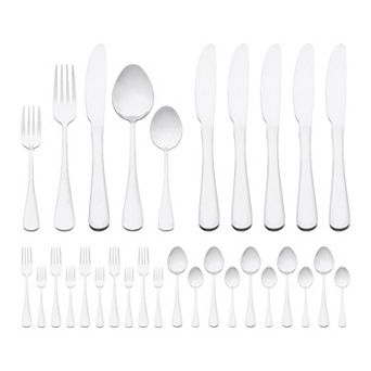 30 pc Stainless Steel Flatware Set Mirror Polished Cutlery with Spoons Forks Kitchen Tableware