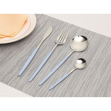 4 Pieces Silverware Set, Stainless Steel Flatware with Spoons and Forks Set, Serving Utensils Set