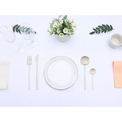 4 Pieces Silverware Set, Stainless Steel Flatware with Spoons and Forks Set, Serving Utensils Set
