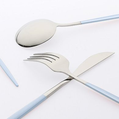 4 Pieces Silverware Set, Stainless Steel Flatware with Spoons and Forks Set, Serving Utensils Set