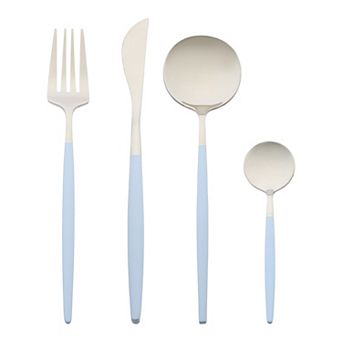 4 pc Silverware Set, Stainless Steel Flatware with Spoons and Forks Set, Serving Utensils Set