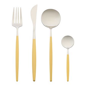 4 pc Silverware Set, Stainless Steel Flatware with Spoons and Forks Set, Serving Utensils Set