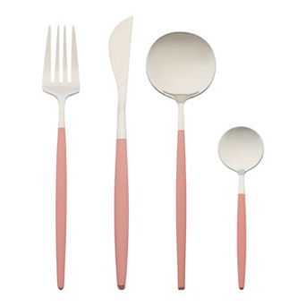 4 pc Silverware Set, Stainless Steel Flatware with Spoons and Forks Set, Serving Utensils Set