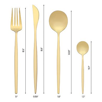 20Pcs Silverware Set, Stainless Steel Flatware Set, Mirror Polished Cutlery Set Serving Utensils Set