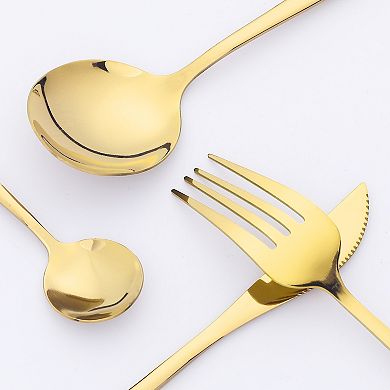 20Pcs Silverware Set, Stainless Steel Flatware Set, Mirror Polished Cutlery Set Serving Utensils Set