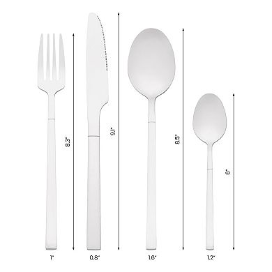 24 Piece Silverware Set, Stainless Steel Flatware Set, Mirror Polished Kitchen Serving Utensils Set