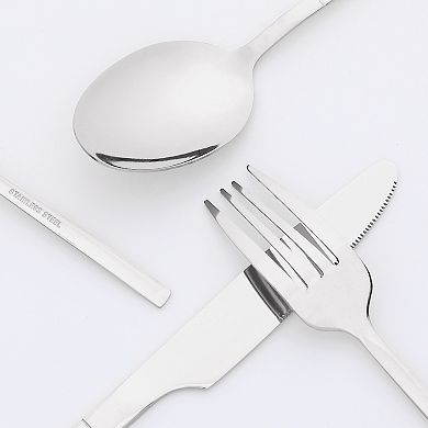 24 Piece Silverware Set, Stainless Steel Flatware Set, Mirror Polished Kitchen Serving Utensils Set