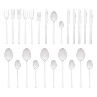 24 pc Silverware Set, Stainless Steel Flatware Set, Mirror Polished Kitchen Serving Utensils Set