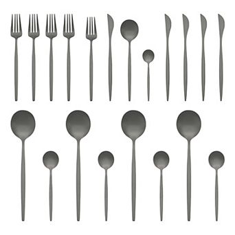 20 pc Silverware Set, Stainless Steel Flatware Set, Mirror Polished Cutlery Set Serving Utensils Set
