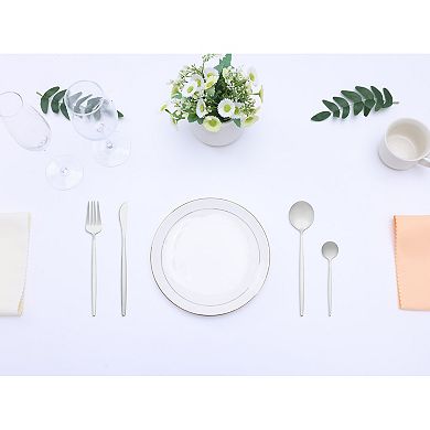 4 Piece Flatware Set, Stainless Steel Silverware with Spoons and Forks, Kitchen Serving Utensils Set