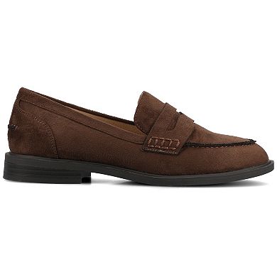 Journee Women's Round Toe Block Heel Comfort Penny Loafers