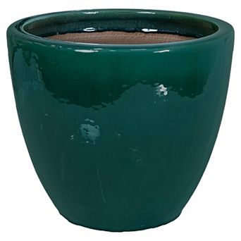 Sunnydaze Resort High-Fired Glazed Ceramic Planter