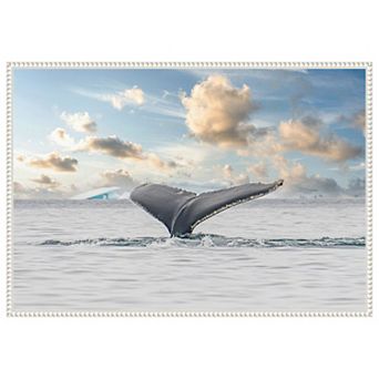 Antarctica Whale Tail III by Richard Silver Framed Canvas Wall Art Print