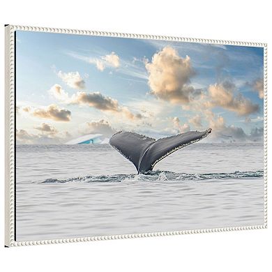 Antarctica Whale Tail III by Richard Silver Framed Canvas Wall Art Print