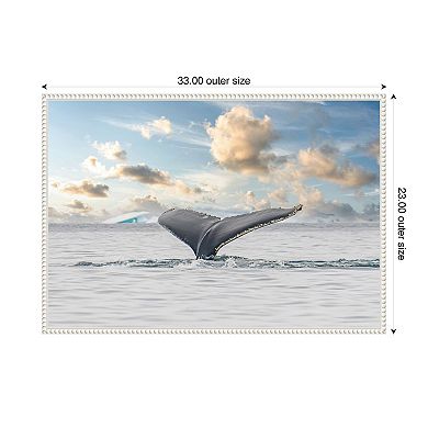 Antarctica Whale Tail III by Richard Silver Framed Canvas Wall Art Print