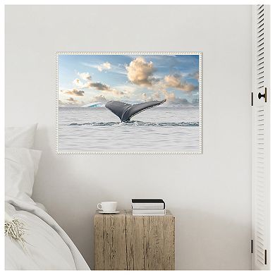 Antarctica Whale Tail III by Richard Silver Framed Canvas Wall Art Print