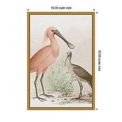 Antique Chroma Waterbirds II Framed Canvas Wall Art Print