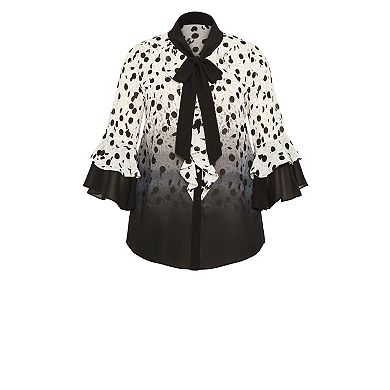 Avenue Women's Plus Size Cassie Frill Shirt