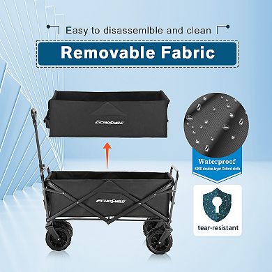 EchoSmile 6.84 cu. ft. Fabric Portable Garden Cart with Adjustable Rolling Wheels