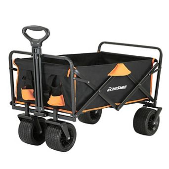 EchoSmile 6.84 cu. ft. Fabric Portable Garden Cart with Adjustable Rolling Wheels