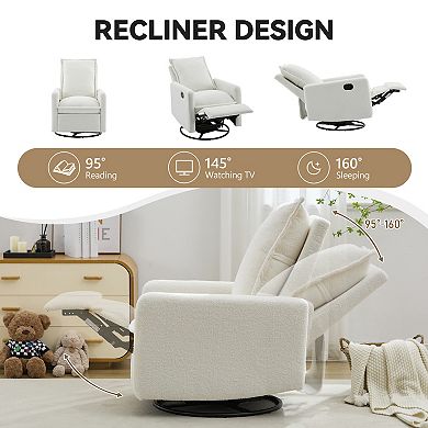 Merax Swivel Rocker Recliner Chair, Glider Rocker Recliner