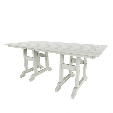 7 Piece Outdoor Patio Dining Table and Adirondack Armchair Set