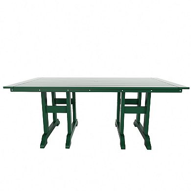 7 Piece Outdoor Patio Dining Table and Adirondack Armchair Set