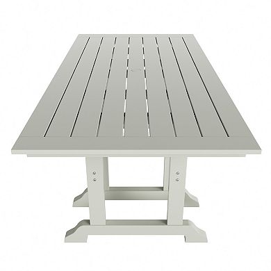 7 Piece Outdoor Patio Dining Table and Adirondack Armchair Set