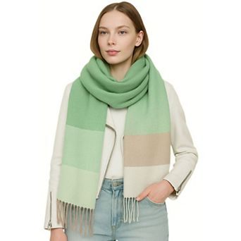 Women's Herringbone Patterned Thick Shoulder Shawl Scarf, Winter Accessories