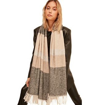 Women's Soft Textured and Stylish Herringbone Patterned Thick Shoulder Shawl, Scarf