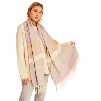 Women's Soft Textured and Stylish Herringbone Patterned Thick Shoulder Shawl, Scarf