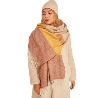 Women's Soft Textured and Stylish Herringbone Patterned Thick Shoulder Shawl, Scarf