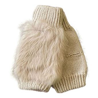 Women's Stylish Furry Fingerless Gloves for Driving, Half Gloves for Office