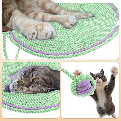 16.54" Round Horizontal Cat Floor Scratching Pad Rug