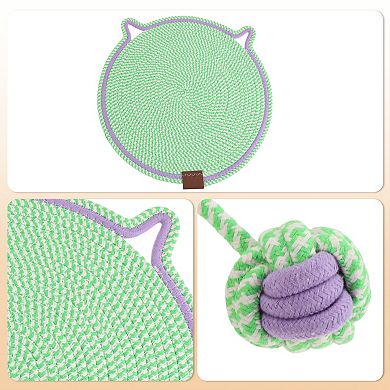 16.54" Round Horizontal Cat Floor Scratching Pad Rug