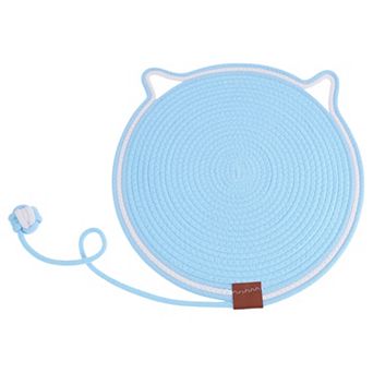 Cat Scratcher Mat, Cotton Rope Cat Scratch Pad, 16.54" Horizontal Cat Floor Scratching Pad Rug