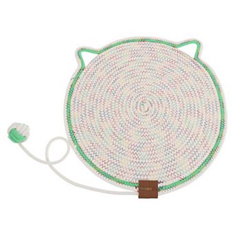 Cat Scratcher Mat, Cotton Rope Cat Scratch Pad, 16.54" Horizontal Cat Floor Scratching Pad Rug