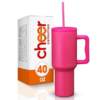 Cheer Collection 40oz Leakproof Insulated Tumbler with Straw and Handle