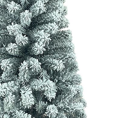 St. Nicholas Square 6-ft. Pre-Lit Flocked Artificial Christmas Tree