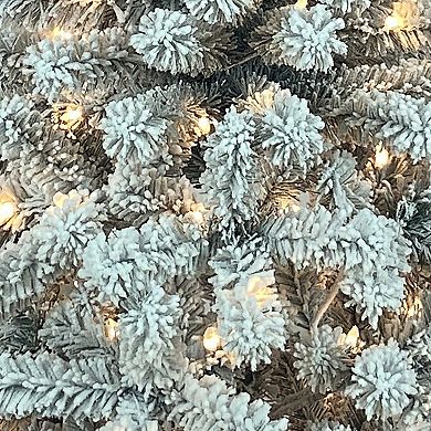 St. Nicholas Square 6-ft. Pre-Lit Flocked Artificial Christmas Tree