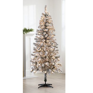 St. Nicholas Square 6-ft. Pre-Lit Flocked Artificial Christmas Tree