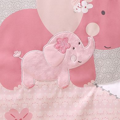 The Peanutshell 3-pc. Pink Elephant Crib Bedding Set