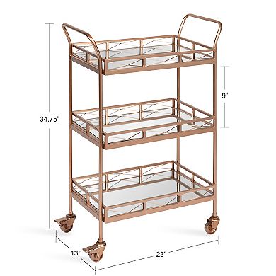 Ketia Metal Tray Bar Cart