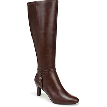 LifeStride Galant Women's Faux Leather Zip Knee-High Boots in Regular, Wide and Extra Wide Calf
