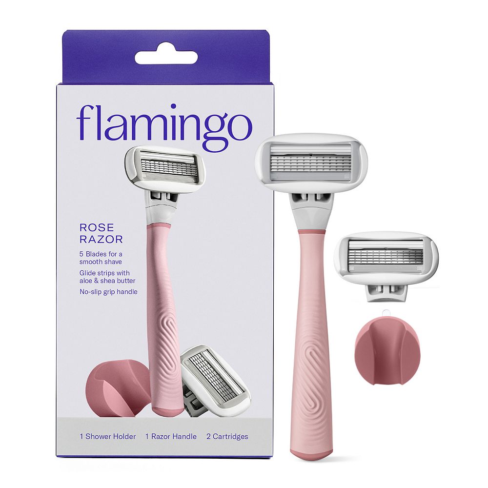 Flamingo Women's 5-Blade Razor with Replacement Blade Cartridge