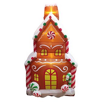 St. Nicholas Square® 6-ft. LED Inflatable Gingerbread House Outdoor Decor