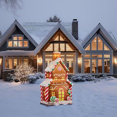 St. Nicholas Square 6-ft. LED Inflatable Gingerbread House Outdoor Decor