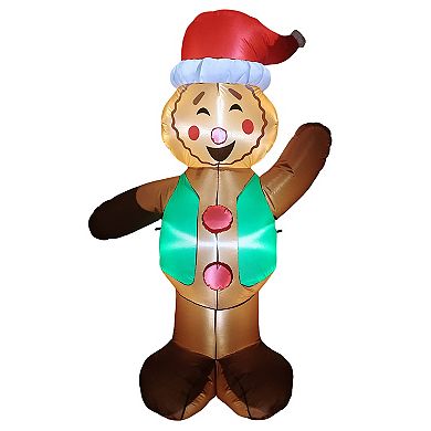 St. Nicholas Square 6-ft. Inflatable LED Gingerbread Man Outdoor Decor