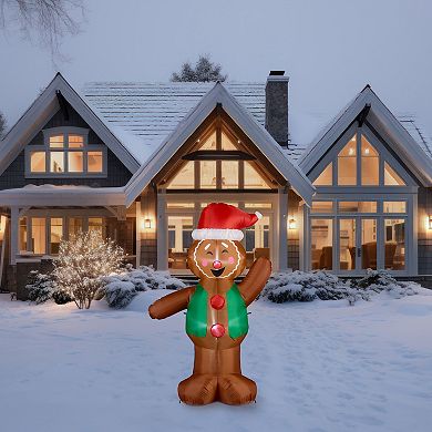 St. Nicholas Square 6-ft. Inflatable LED Gingerbread Man Outdoor Decor