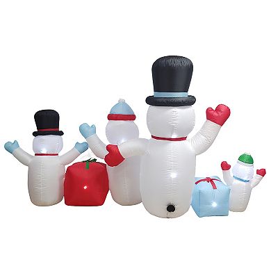 St. Nicholas Square LED Inflatable Snowman Family Outdoor Decor